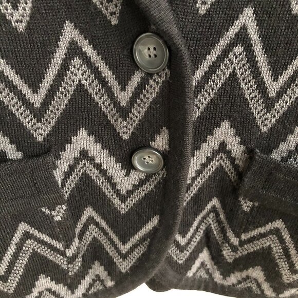 Halogen by Nordstroms Wool Acrylic Knit Blazer Style Cardigan Sweater Blk Gry S - Picture 9 of 11